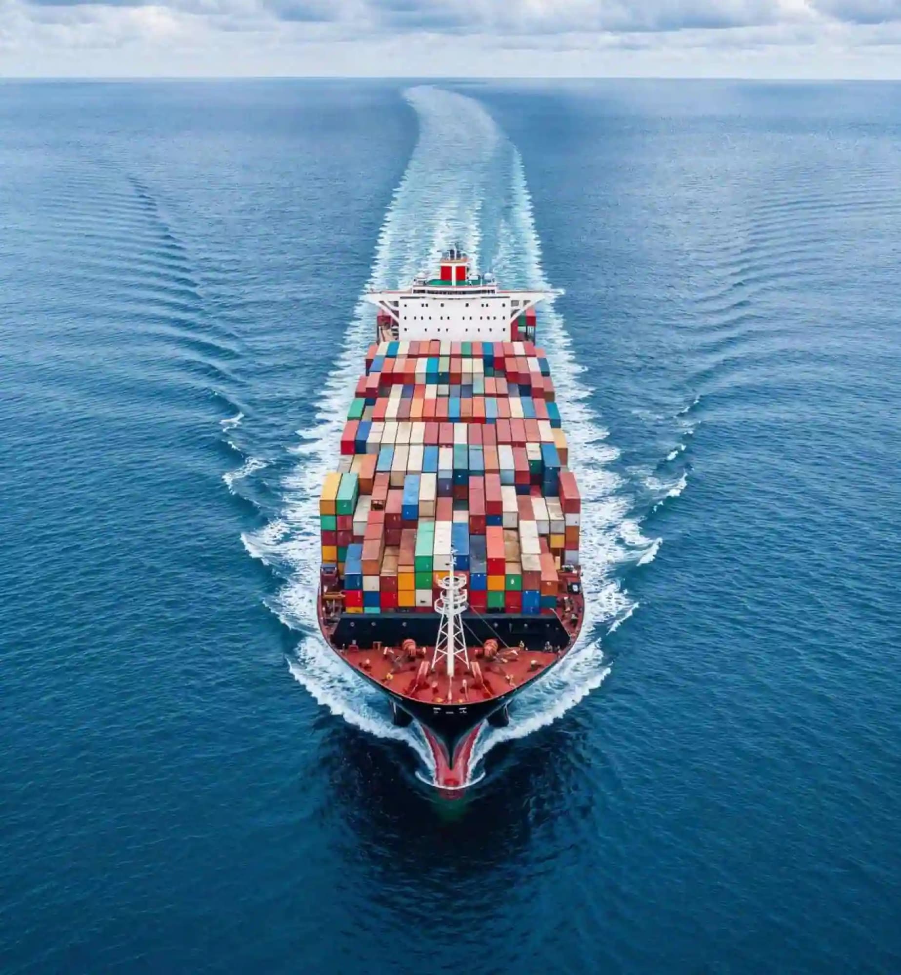 Container ship at sea